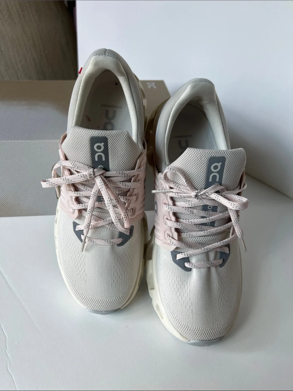 On Running Women's Sneakers in Light Pink and White